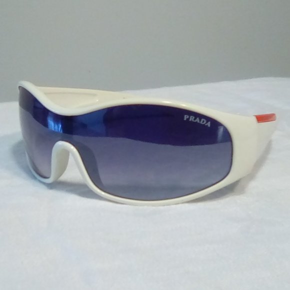Prada Linea Rossa Accessories - Prada women white Linea Rossa sunglasses
